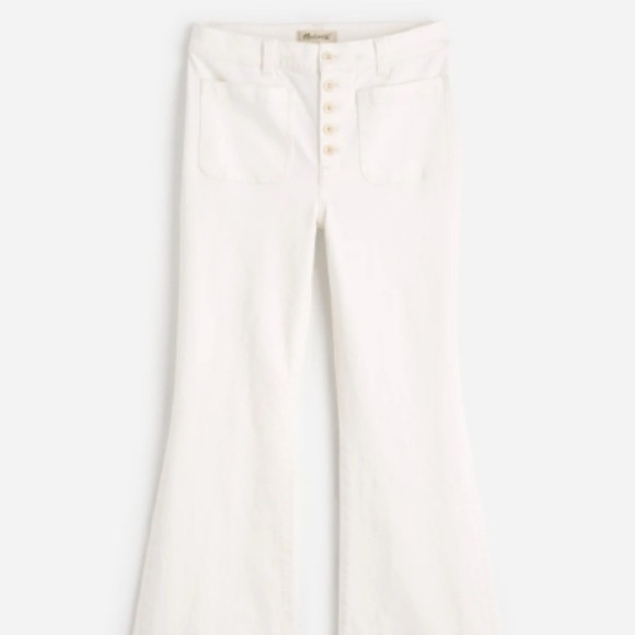 Madewell Flea Market Flare Jeans Pure White Mid Rise Size 25 NWT - Picture 4 of 13